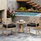 Set of 2 Outdoor Indoor Chair Cushions with Thick Cotton Filling and Reversible Design